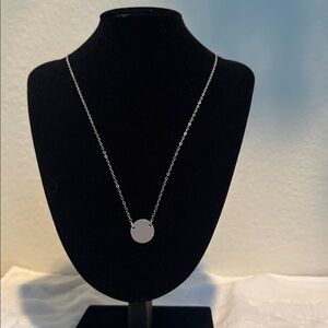 Hello Adorn Silver Pendant Necklace 18” with 1/2” disc.